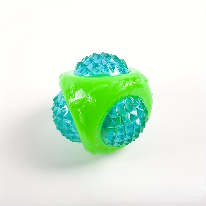 Hundespielzeug Unkaputtbar, 8 cm Hundeball, LED-aufleuchtendem Diamantball in Drei Farben, für Jagen & Spielen im Freien