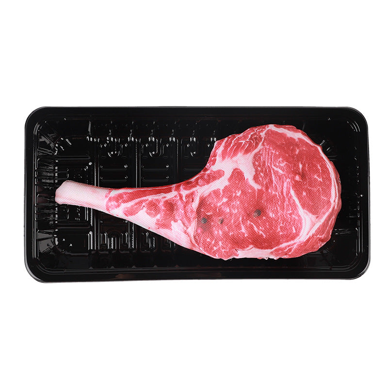 Spielzeug Hund, Simuliertes Tomahawk-Steak & Schneeflocke-Steak aus Oxford-Stoff & PP-Baumwolle, Hundespielzeug Quietsch (1 Stück)
