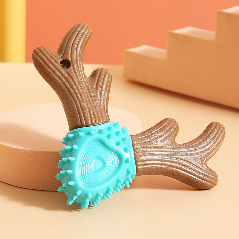 Hundespielzeug Unkaputtbar, Beißstab Geweihform, Strapazierfähiges und langlebiges Hundespielzeug für jeden Hund, Vier Farben