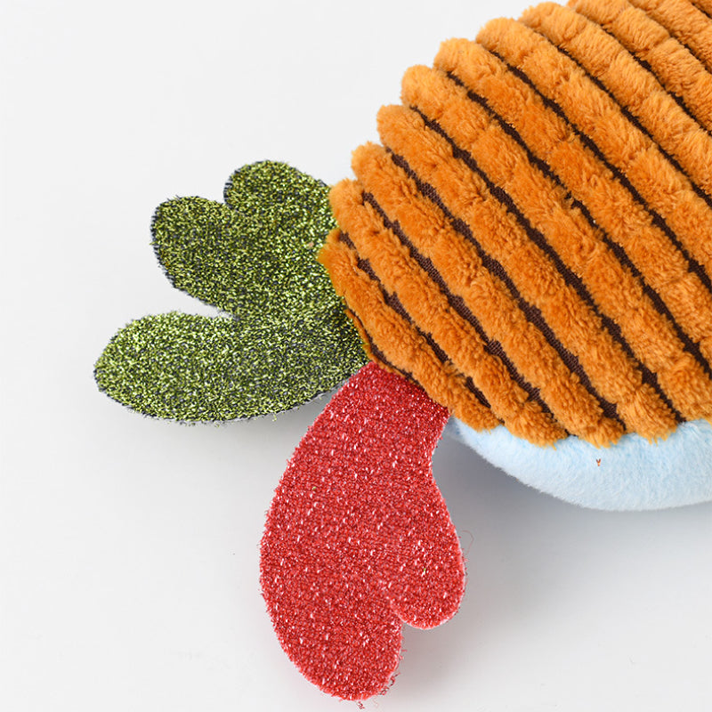 Kuscheltiere für Hunde, Krabben Kauspielzeug aus Maissamt, mit BB-Geräusch, Pink & Blau, ideal für Spiel und Zahnreinigung (1 Stück)