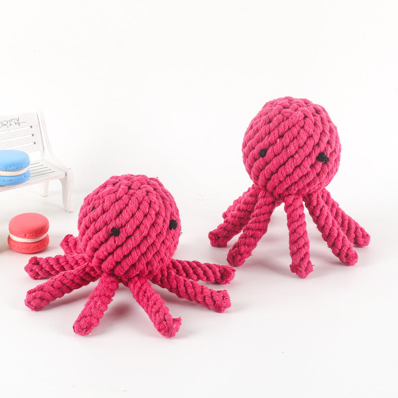 Spielzeug für den Hund, Oktopus aus Baumwollseilknoten, Kauspielzeug für Hunde, ideal für kleine und große Rassen (1 Stück)