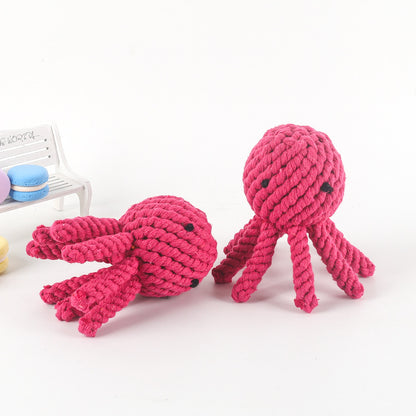Spielzeug für den Hund, Oktopus aus Baumwollseilknoten, Kauspielzeug für Hunde, ideal für kleine und große Rassen (1 Stück)