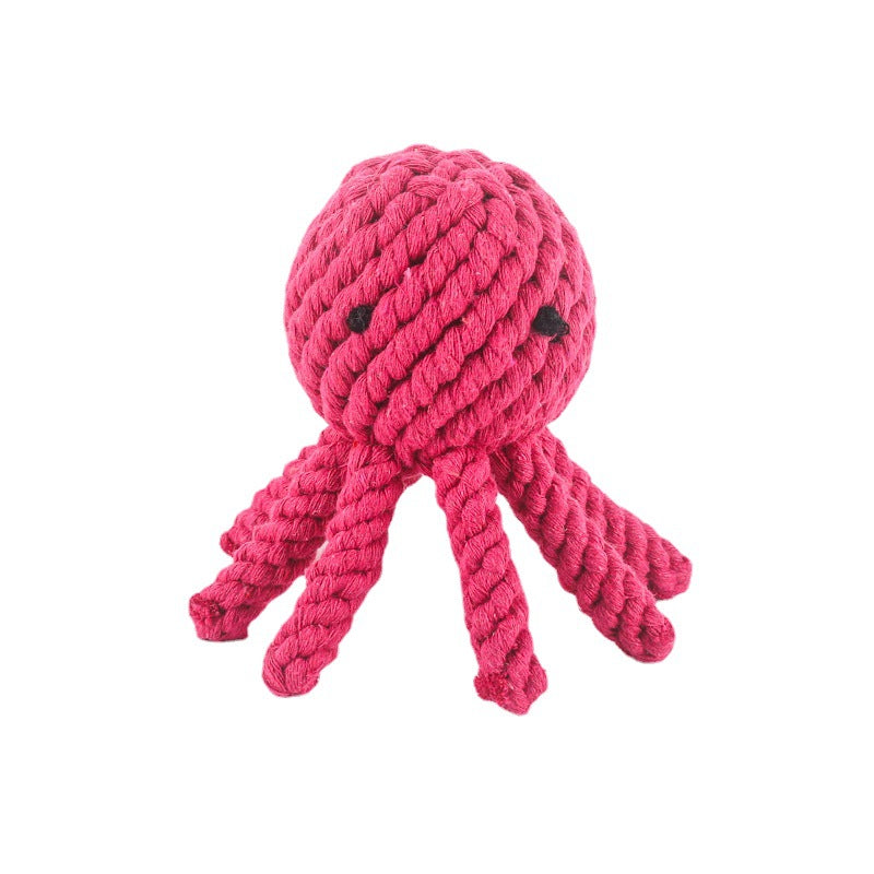 Spielzeug für den Hund, Oktopus aus Baumwollseilknoten, Kauspielzeug für Hunde, ideal für kleine und große Rassen (1 Stück)