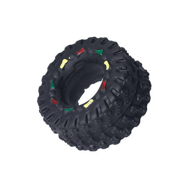Hundespielzeug Unkaputtbar, Schwarz Reifenform Hundespielzeug Gummi mit quietschen, strapazierfähig & langlebig (1 Stück)