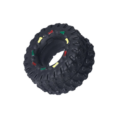 Hundespielzeug Unkaputtbar, Schwarz Reifenform Hundespielzeug Gummi mit quietschen, strapazierfähig & langlebig (1 Stück)