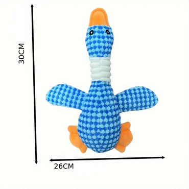 Kuscheltiere für Hunde, Zweifarbige PlüschGänse mit BB-Quietschen, Weich & zum Kauen geeignet mit interaktiven Funktionen (1 Stück)