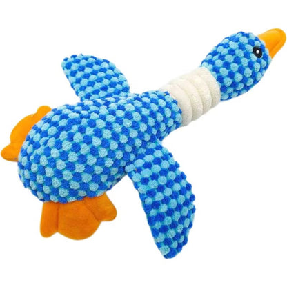 Kuscheltiere für Hunde, Zweifarbige PlüschGänse mit BB-Quietschen, Weich & zum Kauen geeignet mit interaktiven Funktionen (1 Stück)