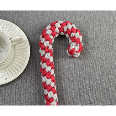 Spielzeug für den Hund, Weihnachtsserie Baumwollseil Kaustangen Spielzeug, Zahnreinigung & Energie freisetzen, drei Farben (1 Stück)