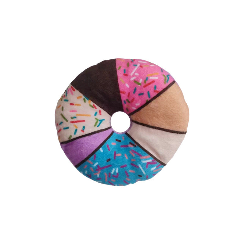 Kuscheltier für Hunde, Süßes Bedruckte Donuts, Hundespielzeug Quietschen, Vier Stile für Ihre Hund Freunde (1 Stück)