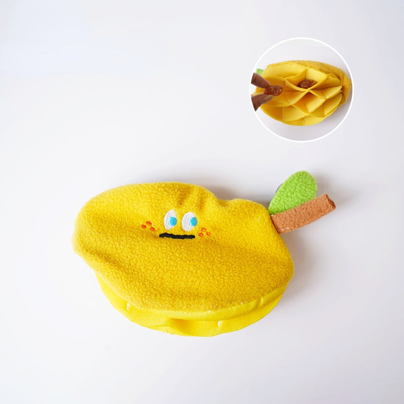 Hunde Intelligenzspielzeug, Plüsch Mango Futterspielzeug mit Lautes Papier für Training, Spielzeug zur Beschäftigung von Hunden (1 Stück)