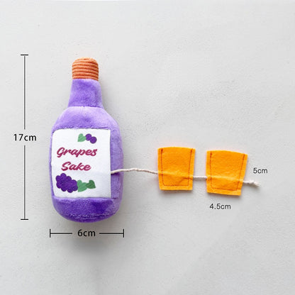 Hund Kuscheltiere, Plüsch Weinflasche Kauspielzeug mit Futterversteck & BB-Sound, intelligenzspielzeug für Aktive Hunde (1 Stück)