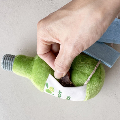 Hund Kuscheltiere, Plüsch Weinflasche Kauspielzeug mit Futterversteck & BB-Sound, intelligenzspielzeug für Aktive Hunde (1 Stück)