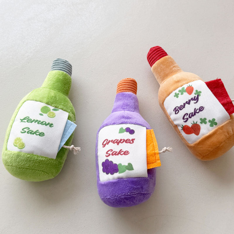 Hund Kuscheltiere, Plüsch Weinflasche Kauspielzeug mit Futterversteck & BB-Sound, intelligenzspielzeug für Aktive Hunde (1 Stück)