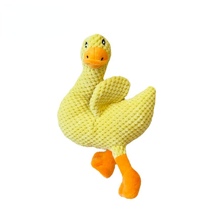 Kuscheltiere für Hunde, Schiefhals-Ente mit Quietscher, Drei Farben, ideal zum Kuscheln, Spielen & Zahnpflege für alle Hunde