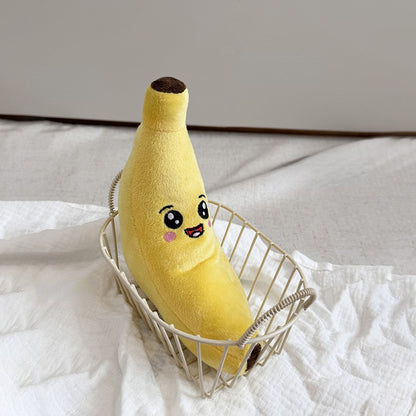 Kuscheltier für den Hund, Cartoon-Banane aus weichem Plüsch mit BB-Geräusch, Schlafen & Spielen, Zwei Größen (1 Stück)