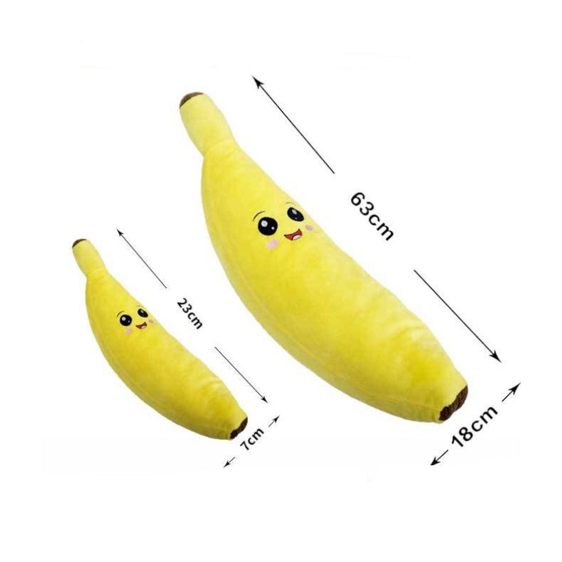 Kuscheltier für den Hund, Cartoon-Banane aus weichem Plüsch mit BB-Geräusch, Schlafen & Spielen, Zwei Größen (1 Stück)