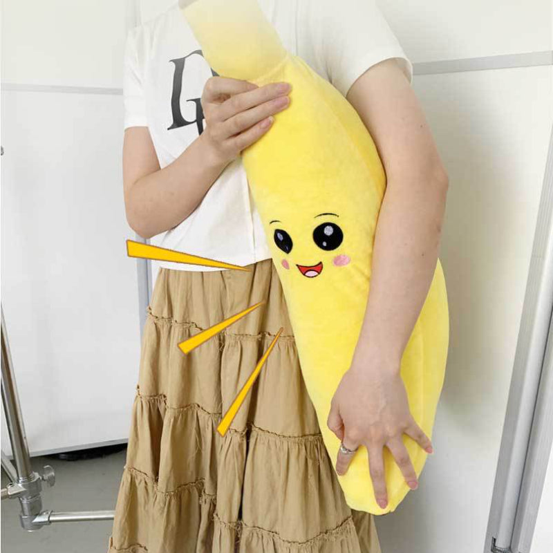 Kuscheltier für den Hund, Cartoon-Banane aus weichem Plüsch mit BB-Geräusch, Schlafen & Spielen, Zwei Größen (1 Stück)