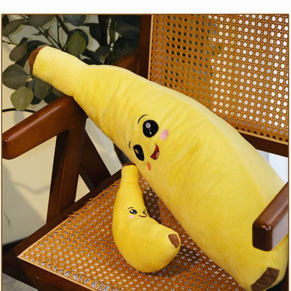 Kuscheltier für den Hund, Cartoon-Banane aus weichem Plüsch mit BB-Geräusch, Schlafen & Spielen, Zwei Größen (1 Stück)