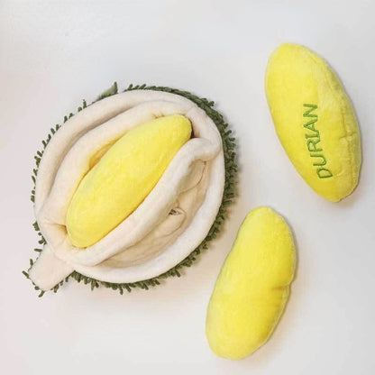 Kuscheltiere für Hunde, Abnehmbar Durian-Fruchtfleisch mit Soundfunktion, Interaktives Hundespielzeug fördert die Intelligenz