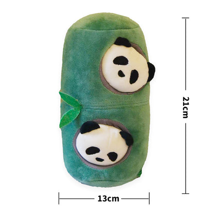 Kuscheltier für den Hund, Panda und Bambus Set mit BiBi-Geräusch & Krinklepapier, Hunde Intelligenzspielzeug für alle Hunde