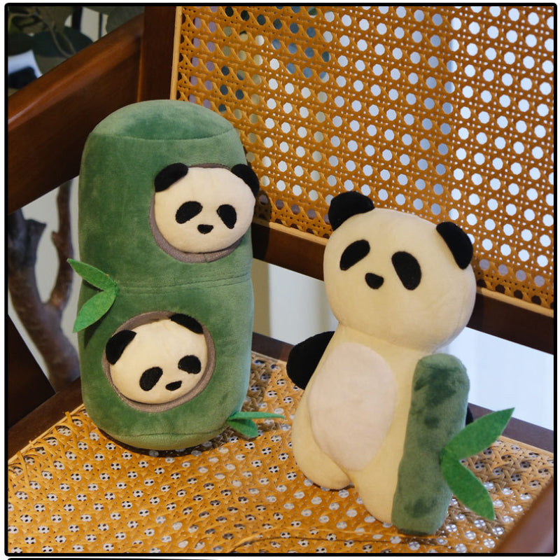 Kuscheltier für den Hund, Panda und Bambus Set mit BiBi-Geräusch & Krinklepapier, Hunde Intelligenzspielzeug für alle Hunde