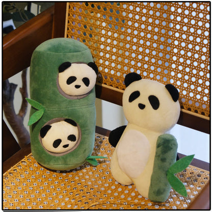 Kuscheltier für den Hund, Panda und Bambus Set mit BiBi-Geräusch & Krinklepapier, Hunde Intelligenzspielzeug für alle Hunde