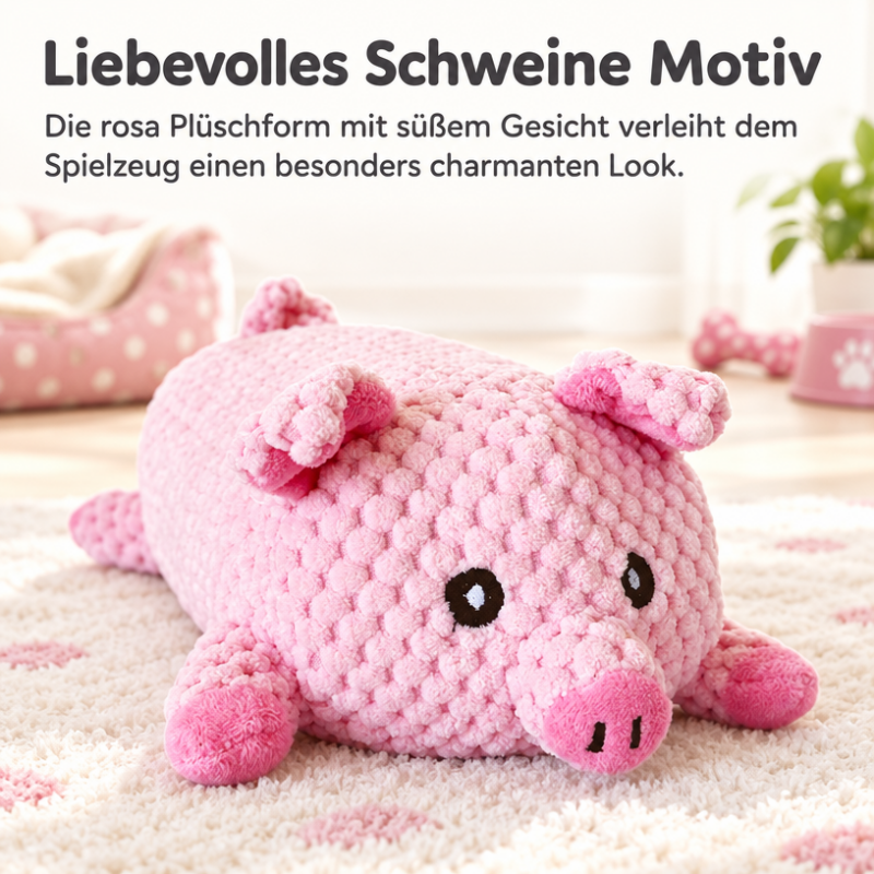 Hund Kuscheltiere, Hundespielzeug quietschen in Schweineform, weich und kuschelig, sorgt für interaktiven Spielspaß