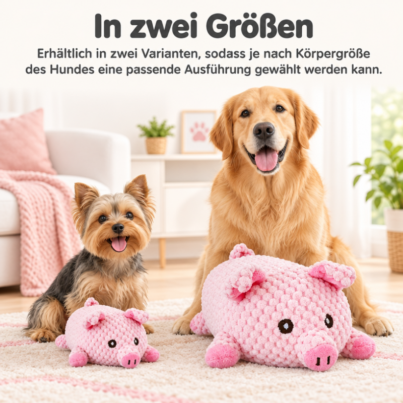 Hund Kuscheltiere, Hundespielzeug quietschen in Schweineform, weich und kuschelig, sorgt für interaktiven Spielspaß