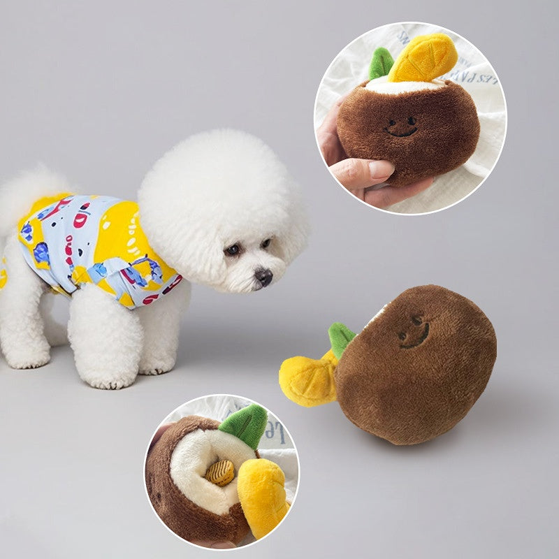 Kuscheltiere für Hunde, Welpenspielzeug, Kokosbällchen mit BiBi-Geräusch & Futterversteck, Hunde Intelligenzspielzeug, 3er-Set