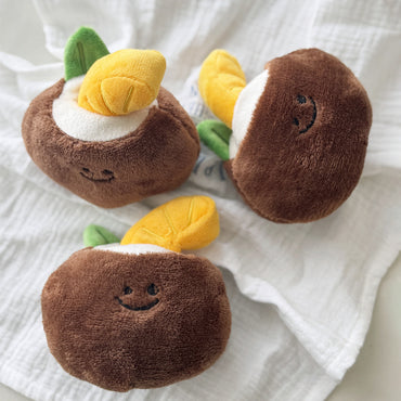 Kuscheltiere für Hunde, Welpenspielzeug, Kokosbällchen mit BiBi-Geräusch & Futterversteck, Hunde Intelligenzspielzeug, 3er-Set