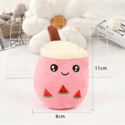 Hund Kuscheltiere, Perlenmilchtee, 3 Farben Set in Grün, Rosa und Braun, Süßes Kauspielzeug für Hunde, Kuscheltier für Welpen