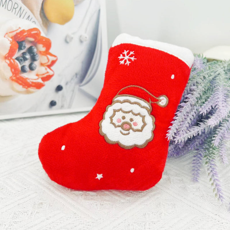 Kuscheltier für den Hund, Weihnachtsstrümpfe in 3 Varianten, Niedlicher Cartoon, langlebig und ideal für aktive Hunde