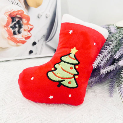 Kuscheltier für den Hund, Weihnachtsstrümpfe in 3 Varianten, Niedlicher Cartoon, langlebig und ideal für aktive Hunde