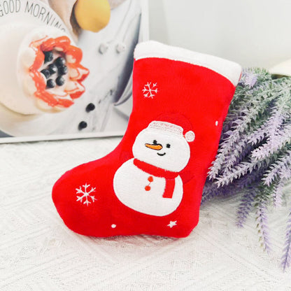 Kuscheltier für den Hund, Weihnachtsstrümpfe in 3 Varianten, Niedlicher Cartoon, langlebig und ideal für aktive Hunde