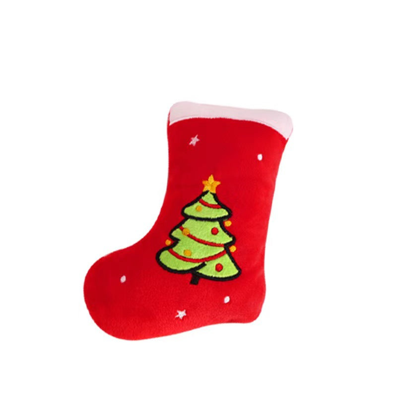 Kuscheltier für den Hund, Weihnachtsstrümpfe in 3 Varianten, Niedlicher Cartoon, langlebig und ideal für aktive Hunde
