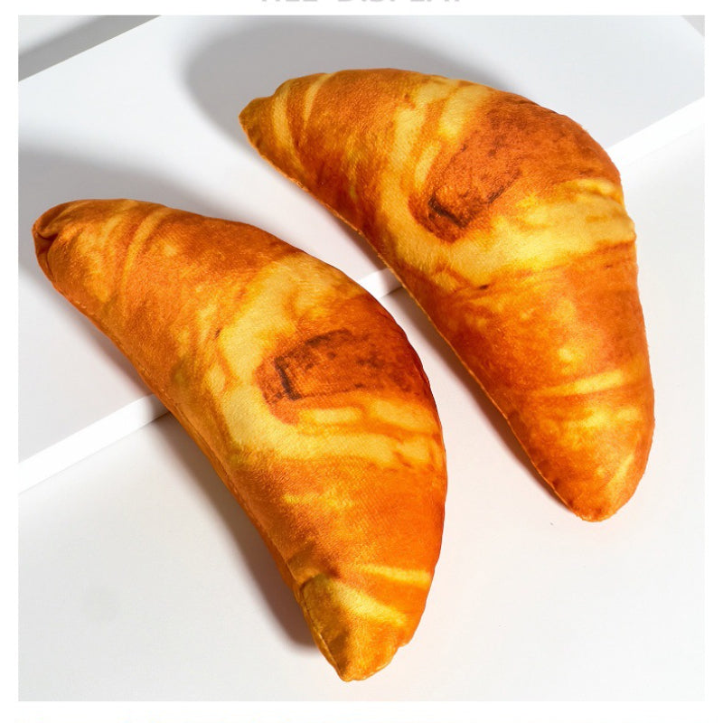 Hund Spielzeug, Plüschspielzeug, Realistische Croissantform Kauspielzeug, Zahnpflege & Selbstbeschäftigung (1 Stück)