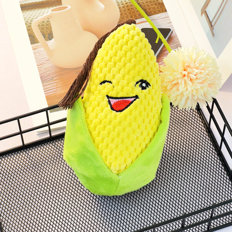 Kuscheltiere für Hunde, Cartoons Maisform mit Raschelpapier für zusätzlichen Spaß, Drei Farben erhältlich für jeden Hund (1 Stück)