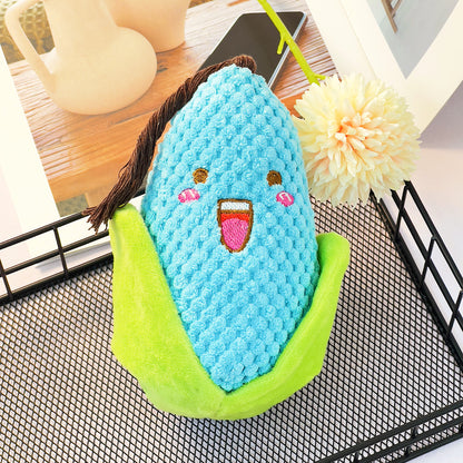 Kuscheltiere für Hunde, Cartoons Maisform mit Raschelpapier für zusätzlichen Spaß, Drei Farben erhältlich für jeden Hund (1 Stück)