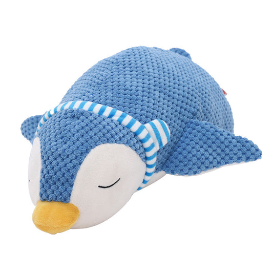 Hund Kuscheltiere, Süßer blauer Pinguin mit Lautes Papier und Quietscher, Hundespielzeug zum Schlafen & gegen Stress
