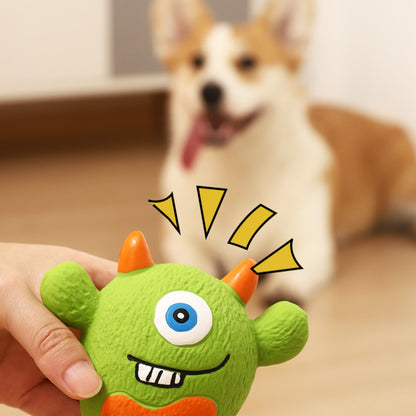 Spielzeug Hund, Grüner Latex-Kleiner Teufel Kauspielzeug, Lustiges Quietschspielzeug, Welpenspielzeug, Waschbar (1 Stück)
