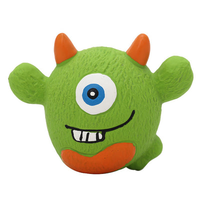 Spielzeug Hund, Grüner Latex-Kleiner Teufel Kauspielzeug, Lustiges Quietschspielzeug, Welpenspielzeug, Waschbar (1 Stück)