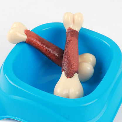 Kauknochen für Hunde, Fleischiges Aroma Nylonknochen, Bissfest, Zahnpflege Spielzeug, Drei Größen, Geeignet für alle Hunde