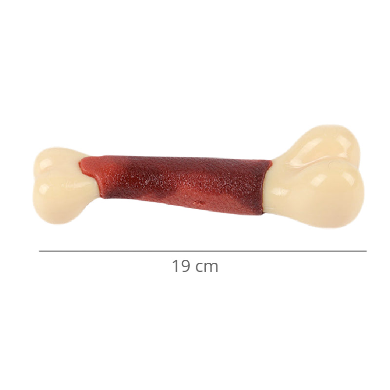Kauknochen für Hunde, Fleischiges Aroma Nylonknochen, Bissfest, Zahnpflege Spielzeug, Drei Größen, Geeignet für alle Hunde