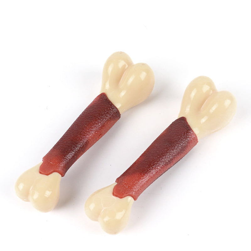 Kauknochen für Hunde, Fleischiges Aroma Nylonknochen, Bissfest, Zahnpflege Spielzeug, Drei Größen, Geeignet für alle Hunde