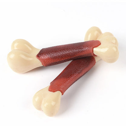 Kauknochen für Hunde, Fleischiges Aroma Nylonknochen, Bissfest, Zahnpflege Spielzeug, Drei Größen, Geeignet für alle Hunde