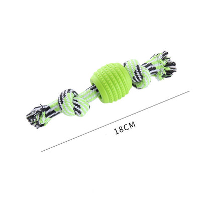 Unkaputtbares Hundespielzeug, Baumwollseil TPR Doppelknotenball für kräftige Kauer, Zerrspielzeug Hund, Sechs-Farben-Set