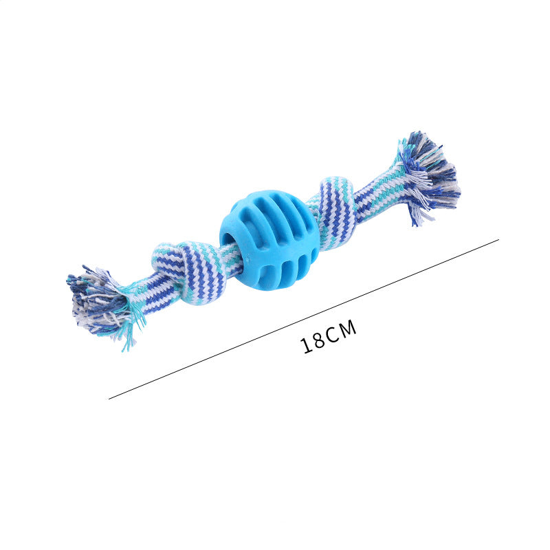 Unkaputtbares Hundespielzeug, Baumwollseil TPR Doppelknotenball für kräftige Kauer, Zerrspielzeug Hund, Sechs-Farben-Set