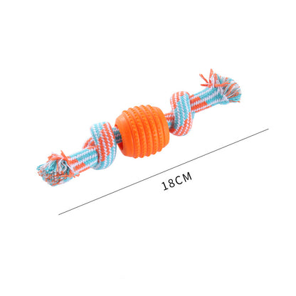 Unkaputtbares Hundespielzeug, Baumwollseil TPR Doppelknotenball für kräftige Kauer, Zerrspielzeug Hund, Sechs-Farben-Set