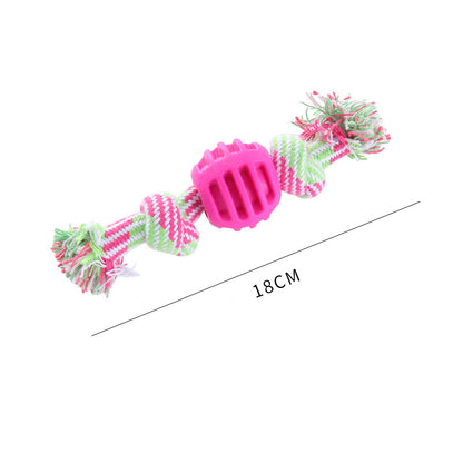 Unkaputtbares Hundespielzeug, Baumwollseil TPR Doppelknotenball für kräftige Kauer, Zerrspielzeug Hund, Sechs-Farben-Set