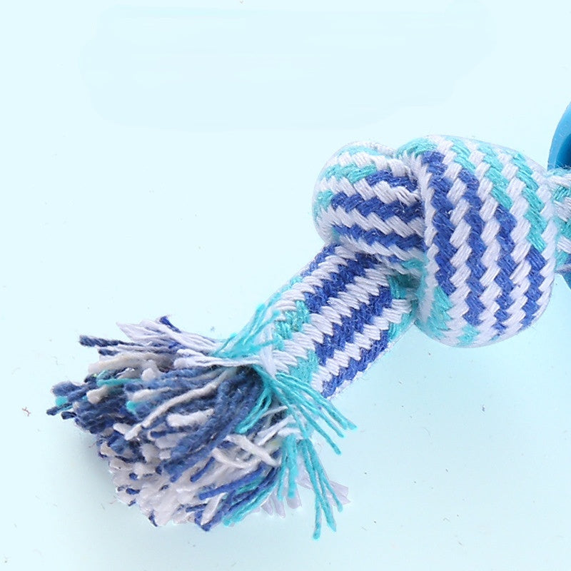 Unkaputtbares Hundespielzeug, Baumwollseil TPR Doppelknotenball für kräftige Kauer, Zerrspielzeug Hund, Sechs-Farben-Set